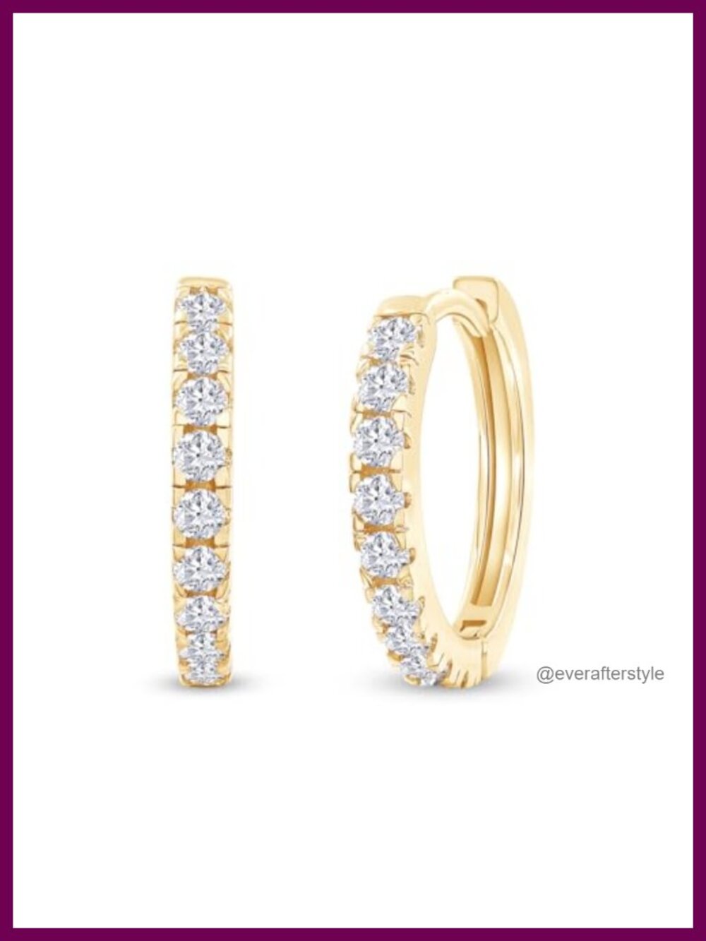 Dainty Cartilage Huggie Hoop Earrings Women in 18K Gold Plated Moissanite